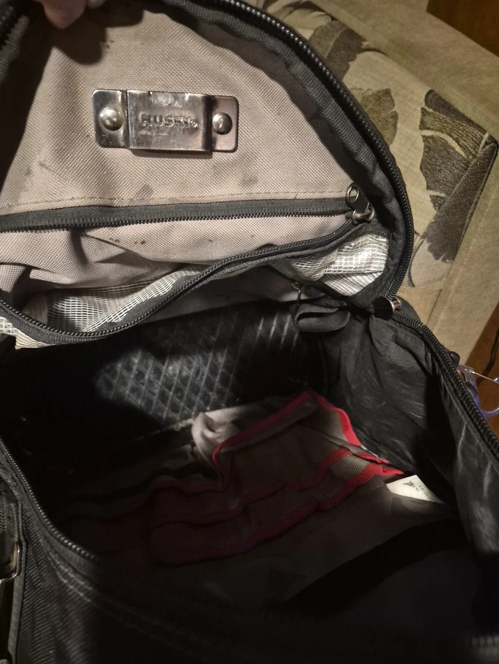 Men's Black HUSKY Tool Backpack with Red Accents